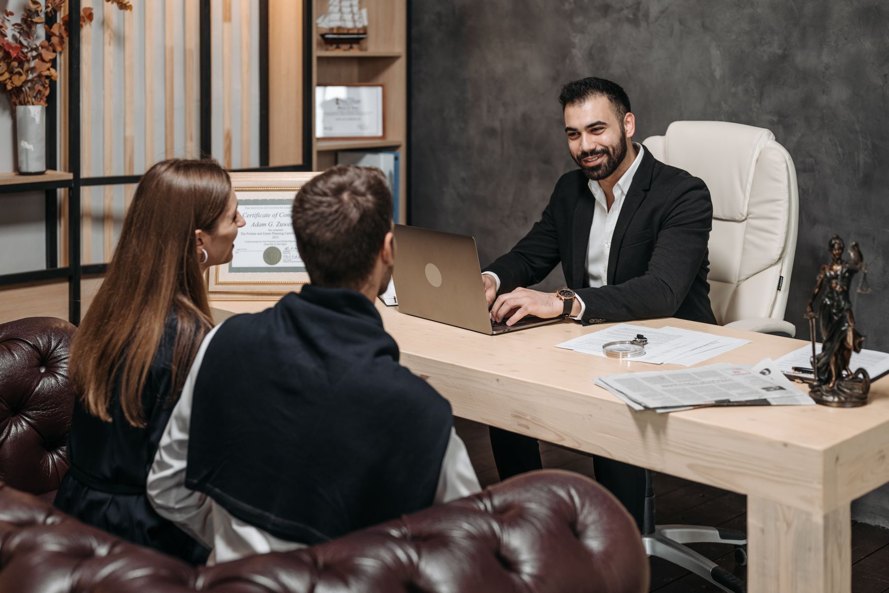 Legal professionals reviewing work